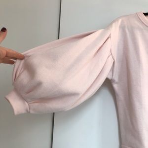 NOSIY MAY Baby Pink Cropped Sweatshirt